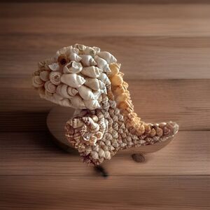 Vintage Hand Crafted  Alligator Figurine Made Of SEASHELLS